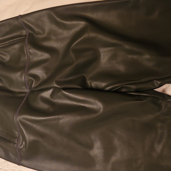 Design Lab Lord & Taylor Green Faux Leather Pants - Picture 2 of 4